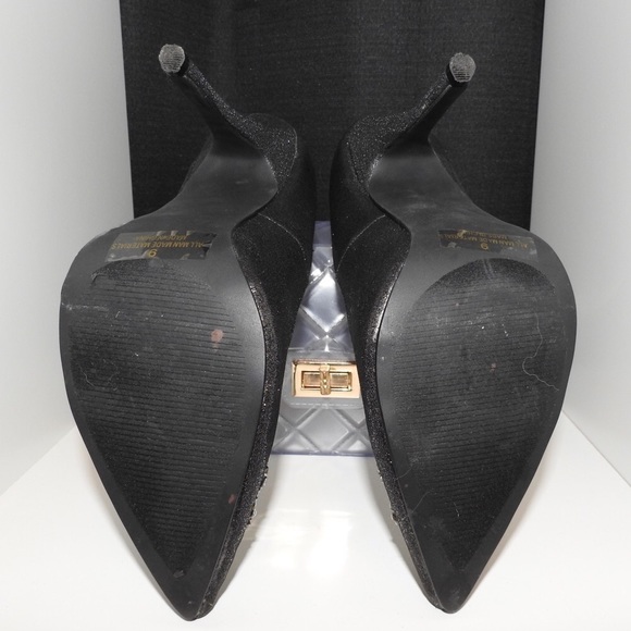 Black Heels - Embellished Square Detailing - Picture 3 of 3